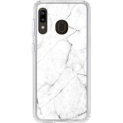 White Marble Galaxy A20 Clear Case